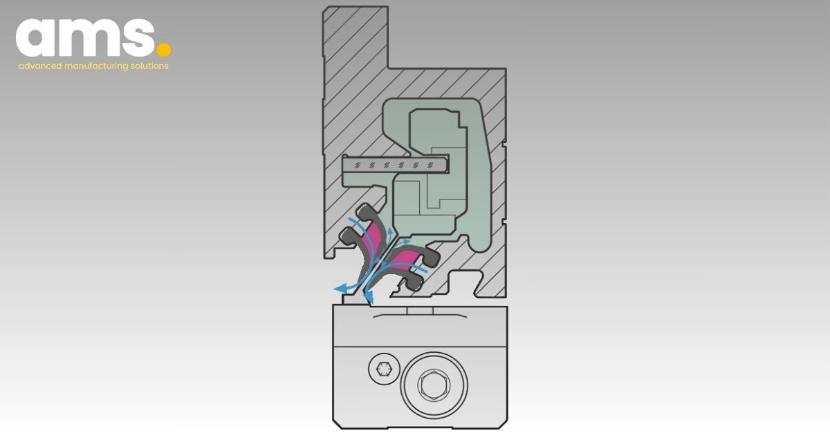 Schematic representation of the double sealing lip Schematic representation of the double sealing lip